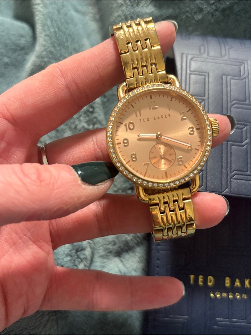 Ted Baker Rose Gold Crystal-Trim Bracelet Watch